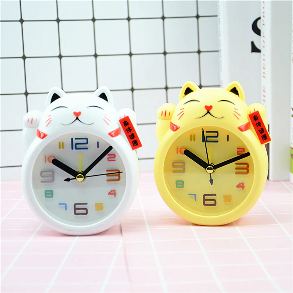 Table Clock Cat Desktop Decoration Ornament For Nursery Room