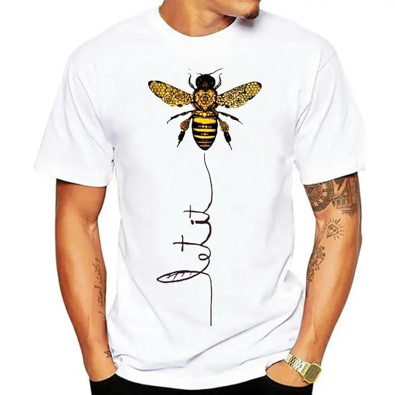 

Men T Shirt Let It Be Hippie Bee Version Women t-shirt