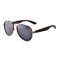 classic pilot wood sunglasses for men women high quality ebony metal sun glasses uv400 handmade wooden big size eyewear
