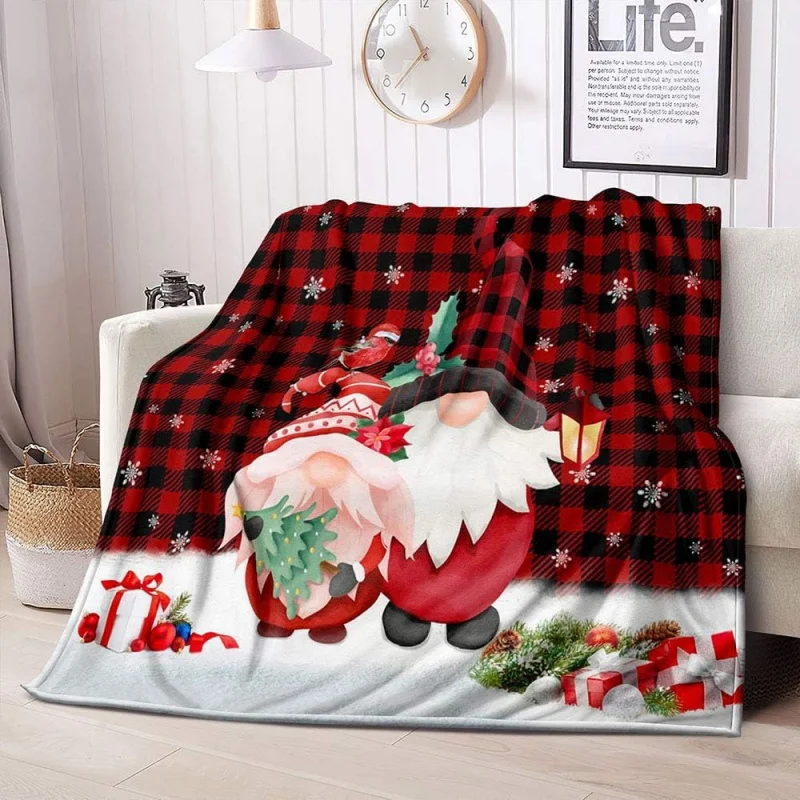 С Рождеством красный буйвол плед зимнее праздничное одеяло гном одеяла уютные