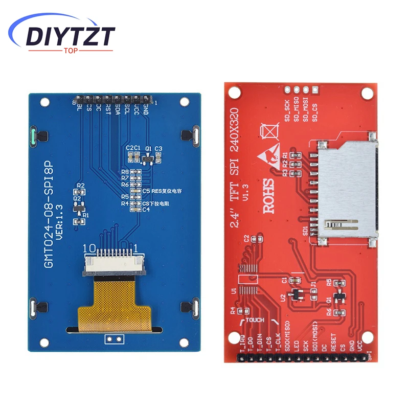 ЖК-модуль последовательного порта DIYTZT 5 В/3 3 В адаптер Micro SD карта ILI9341/ST7789V