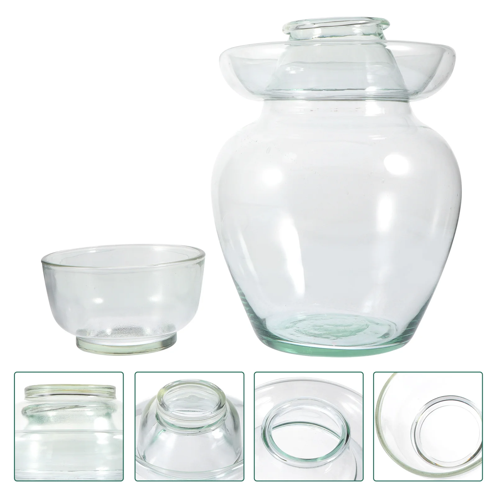 

Jar Glass Fermentation Crock Pickle Fermenting Sauerkraut Kimchi Jars Sealed Pot Chinese Traditionalpickling Storage Container