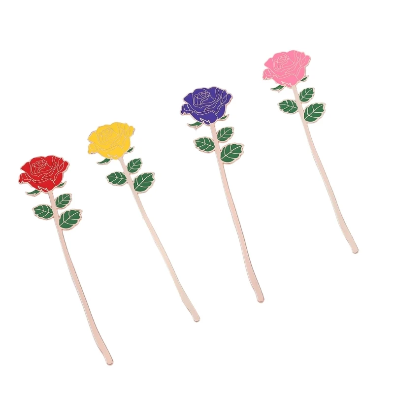 Металлические закладки с цветком розы металлический держатель для страниц книги