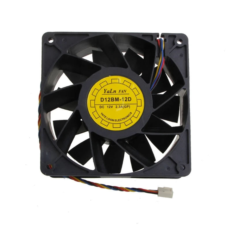 

D12BM-12D CPU Fan 12038 12V 4-Pin PQM Temperature Control Cooling Fans 12cm 4700 rpm Strong Airflow Fan 2.3A