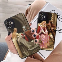 medieval middle ages art painting phone case for iphone 12 11 13 7 8 6 s plus x xs xr pro max mini shell