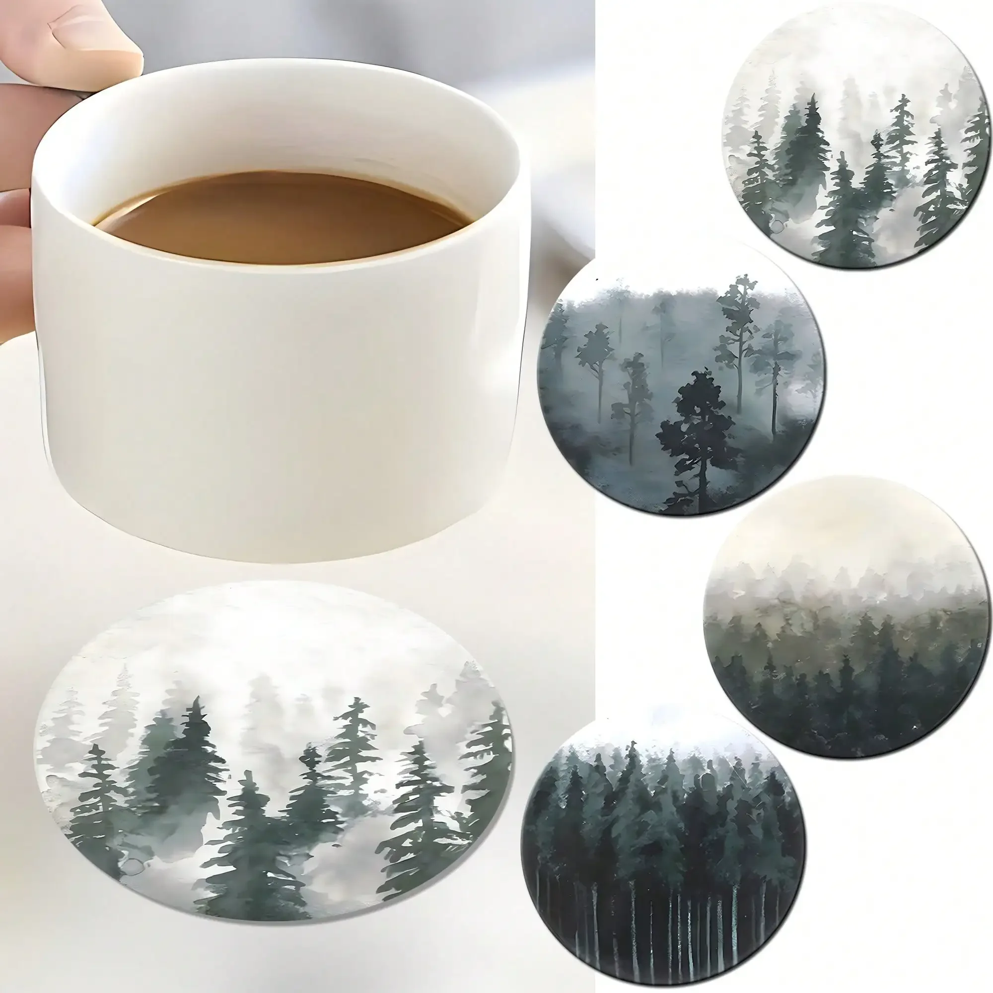 4 Упаковки Акриловых Подставок Для Чашек Экологически Чистые Круглые