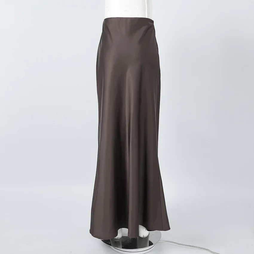 Женская одежда 2024 осенне-зимняя классическая коричневая юбка в стиле ретро