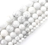 natural white turquoise round loose stone diy bracelet necklace jewelry making gemstone design