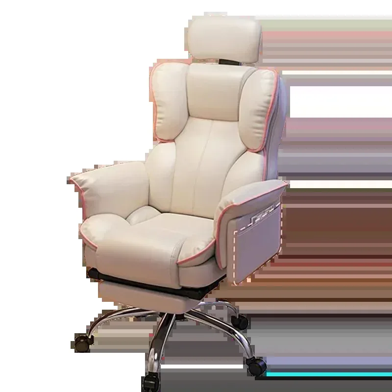 Дизайнерское игровое офисное кресло с подставкой для ног кожаное офиса