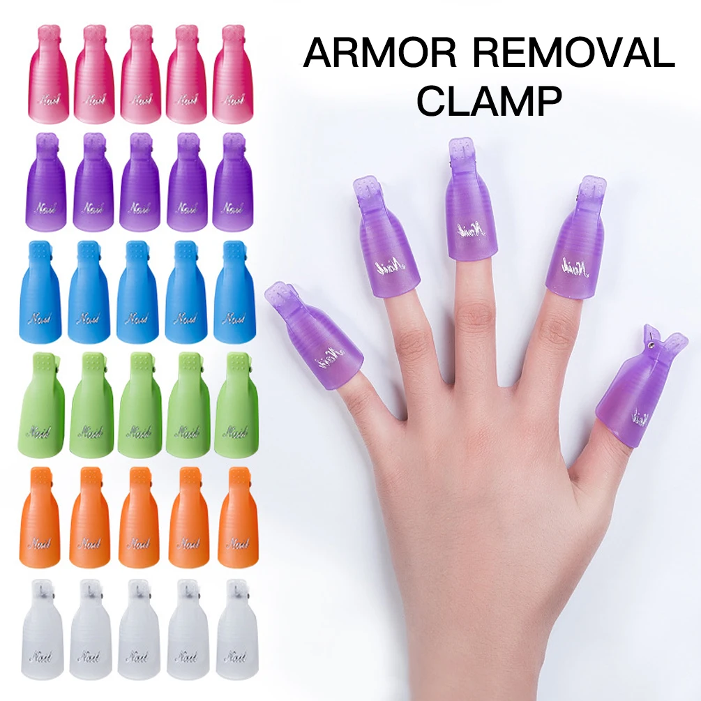 

10PCS Plastic Nail Polish Remover Clip Nail Art Soak Off Cap Gel Lak Remover Wraps Nail Degreaser Cleaner Tips For Fingers Tools