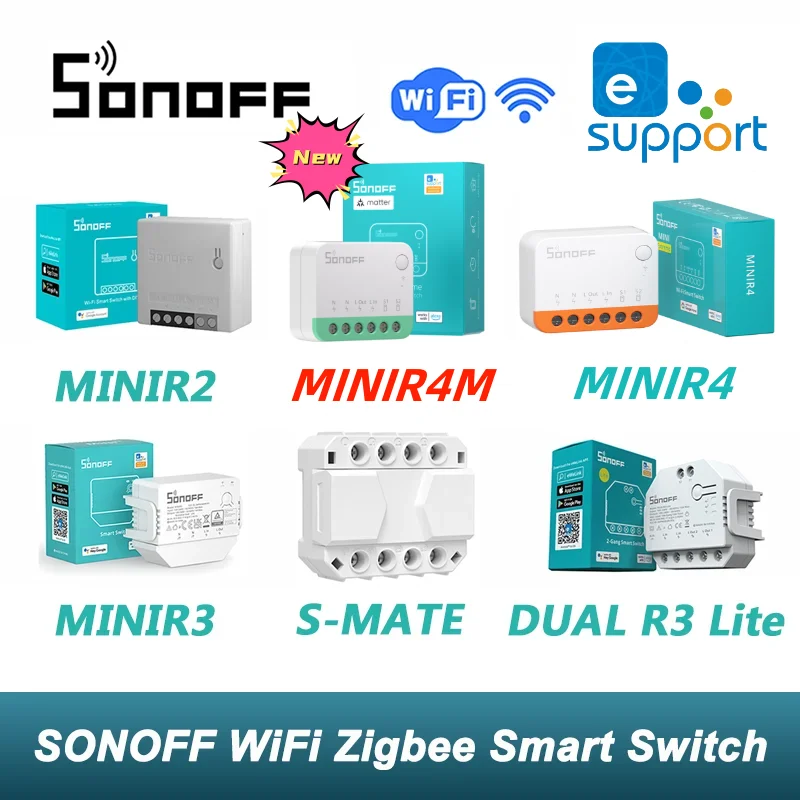 

Умный выключатель SONOFF MINIR4M с поддержкой Wi-Fi и голосовым управлением