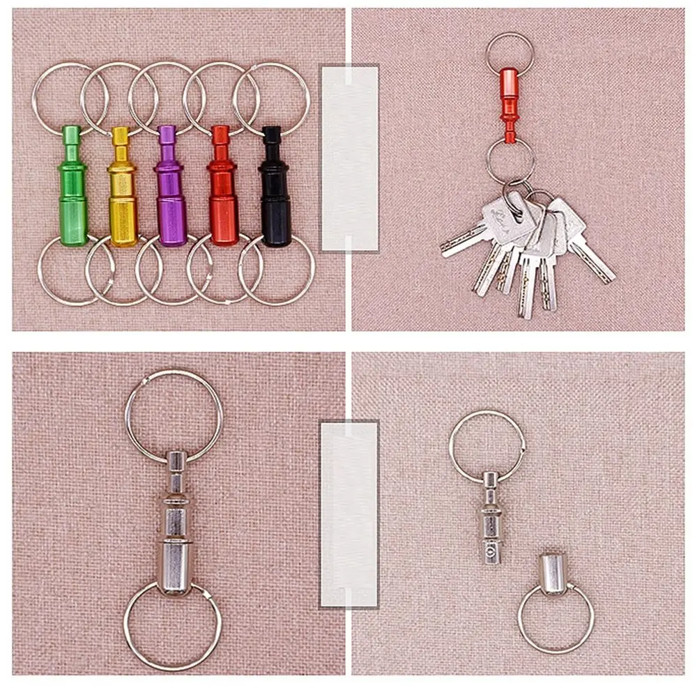 

Silver Portable Keyring EDC Rotatable Keyring Ultra-light for 10+age old
