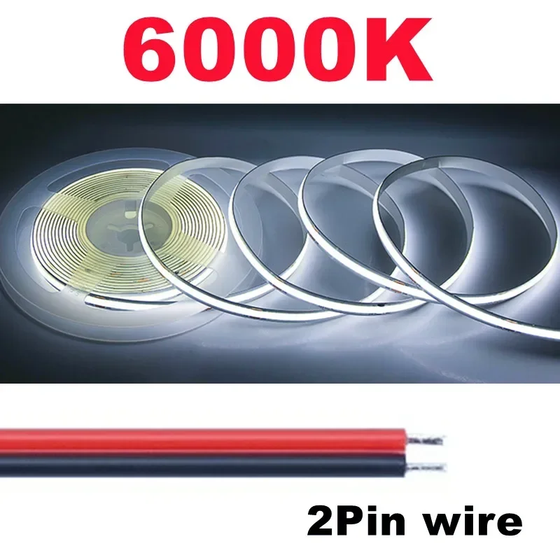 

RnnTuu Светодиодная лента COB 12V/24V 8мм Теплый белый