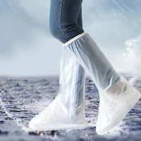 reusable water proof shoe cover long length slip resistant zipper rain boots overshoes waterproof rainy days useful tools