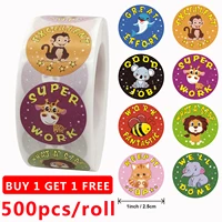 500pcs round labels reward stickers encouragement sticker roll for kids handmade packaging sticker for candy dragee bag gift