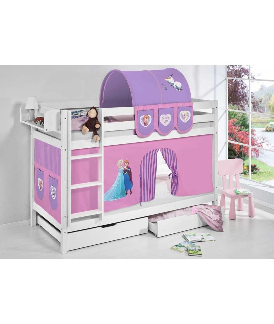 BLUEBELL wooden bunk bed-White-90x200-no extra bed-with drawers-Angel Cat Sugar | Beds