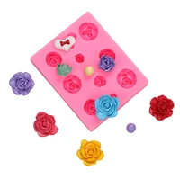 rose flower silicone molds candy polymer clay mold chocolate party baking wedding cupcake topper fondant cake decorating tools