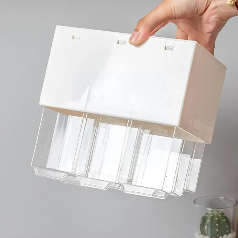 

9 Grids Organizer Jewelry Box Make Up Organizer Storage Transparent Organizer Desk Stationery Box Plastic Container Z7q8