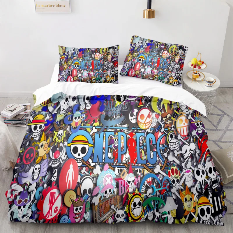 

Комплект постельного белья из мультфильма «Аниме», Луффи, Зоро, Эйс, пододеяльник, наволочка, коттедж Васи, односпальный, Королевский размер