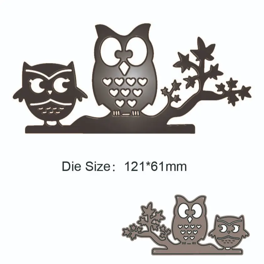 

2023 New Owl standing on a branch cutting Dies Scrapbook DIY decoration paper craft knife mould blade punch stencils dies