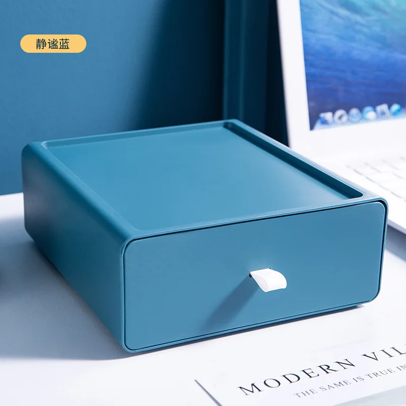 

Desktop contrast color storage box drawer type office home rack student stationery finishing storage storage box new 2022