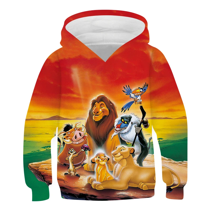 

Boys' And Girls' Lion King Printed Hoodies, 3D Animation Printed Sweaters, Casual Jackets, Coats, Tops 2022