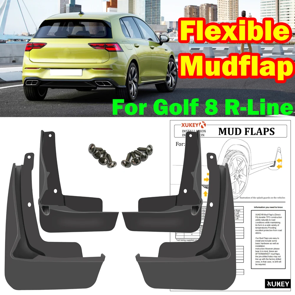 Car Mud Flaps for VW Golf 8 MK8 R-Line GTI GTD GTE 2020 2021 2022 Splash Guard Fender Mudguards Mud Flap Accessories