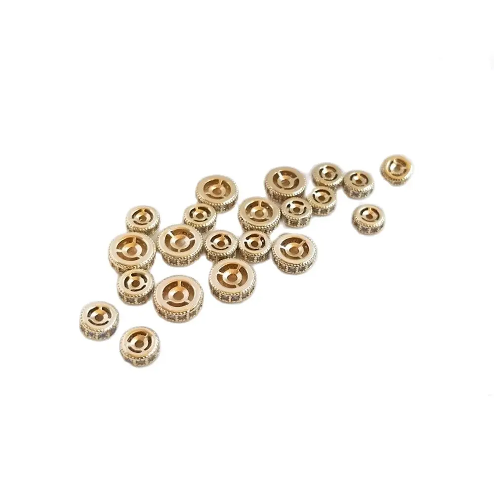 

1pcs 14K gold plated light gold color accessories inlaid zircon wheel bead spacer bead spacer DIY bracelet head accessories