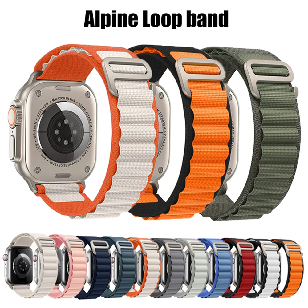 

Alpine Loop Strap For Apple Watch Band Ultra 49mm 45mm 44mm 41mm 40mm 38mm 42mm Nylon Bracelet for iwatch series 8 7 se 6 5 4 3