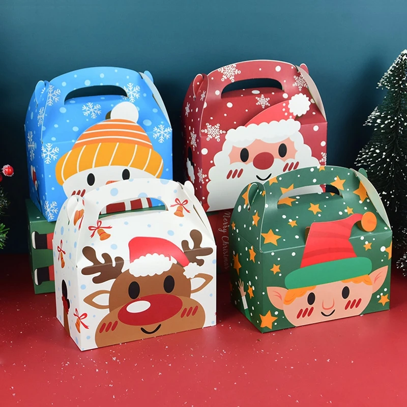 Santa Claus Candy Cookie Packaging Box New Year Chrismtas Party Decor Kids Favors Supplies