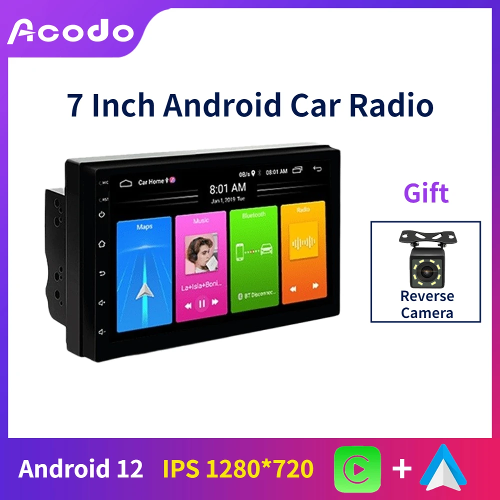 

Car Radio Carplay Android 2 Din Stereo Acodo 7 Inch Head Unit for Toyota Nissan Honda Ford Navigation Wifi Bluetooth Mirror Link