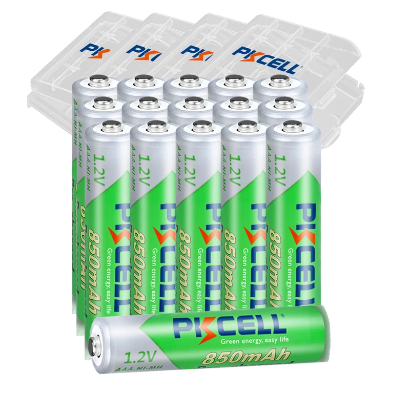 16 шт., аккумуляторные батарейки PKCELL AAA 850 мАч 1,2 в