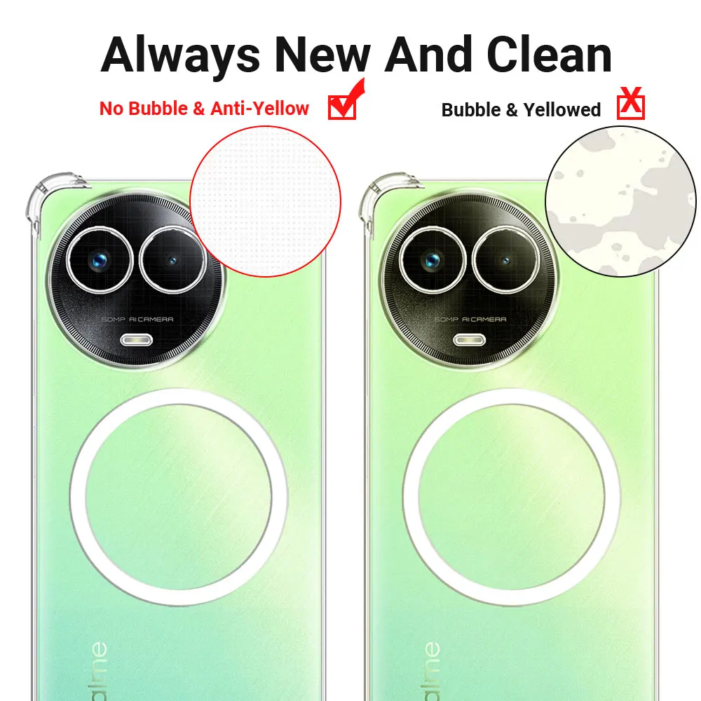 Для Realme V50S V60S телефон с беспроводным магнитным кольцом-наклейкой Мягкая