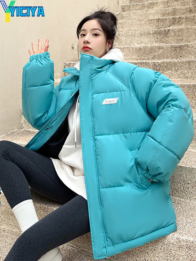 YICIYA Women's Winter Parkas Coats New Sports Style Thick Warm Padded Solid Coat Female Clothing Loose Streetwear Jacket Outwear