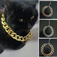 pet collar dog and cat pet necklace adjustable length punk chain personalizedsmall dog photo props safe pets supplies