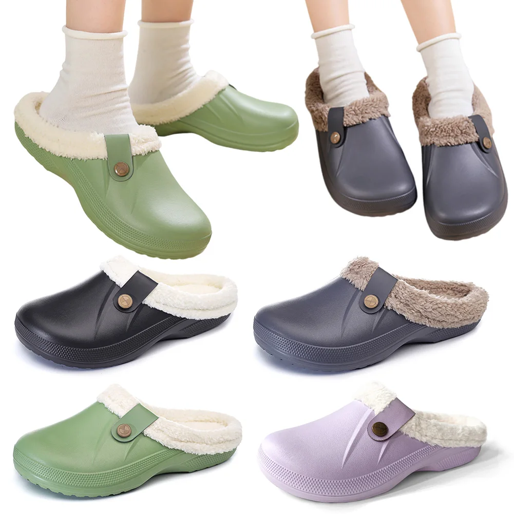 Женские и мужские тапочки теплые домашние на плюшевой подкладке