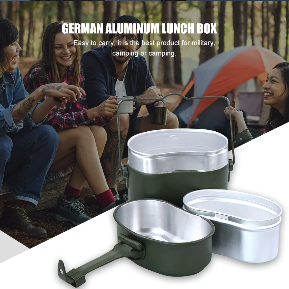 

3pcs in 1Picnic Cookware Cook Set Outdoor Camping Hiking Lunch Boxes Pot Bowl Camping Portable Outdoor Elements