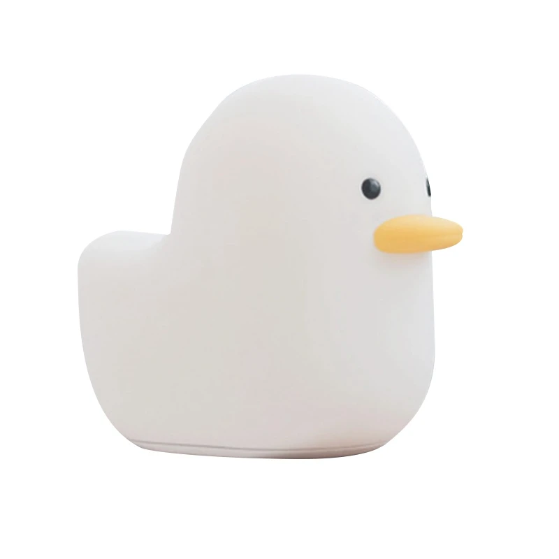 

USB Rechargeable LED Night Light Duck Silicone Night Lights Contact Sensor Bedroom Bedside Lamp For Kids Baby Gift