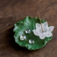 stick censer base candlee vessel plate chinese vintage ceramic glass candlee vessel 9cm lotus quemador de incienso zen garden