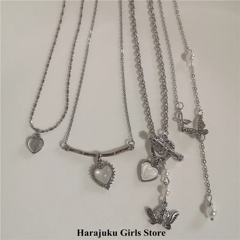 

Silver Color Angel Wings Heart Necklace Romantic Love Necklace Pendant For Women Fashion Classic New