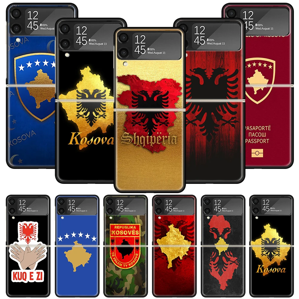 Чехол для телефона с флагом Косово Samsung Galaxy Z Flip 6 5 4 3 5G противоударный чехол Flip6 ZFlip5