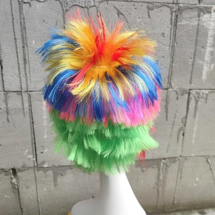 Cosplay Wig Birthday Party Funny Hair Hat Accessories Clown Fans Dance Headdress Indigenous Disco Halloween Headwear images - 6