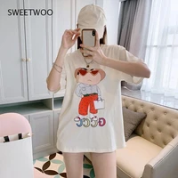 new women t shirt luxury brand letter printed animal cartoon pattern loose casual short sleeve 2022 summer females clothes 2022