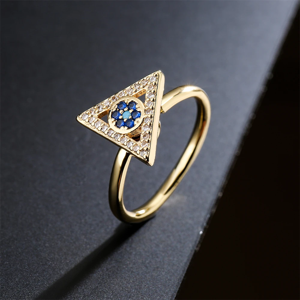 NEWBUY модное Золотое медное вращающееся треугольное геометрическое кольцо для
