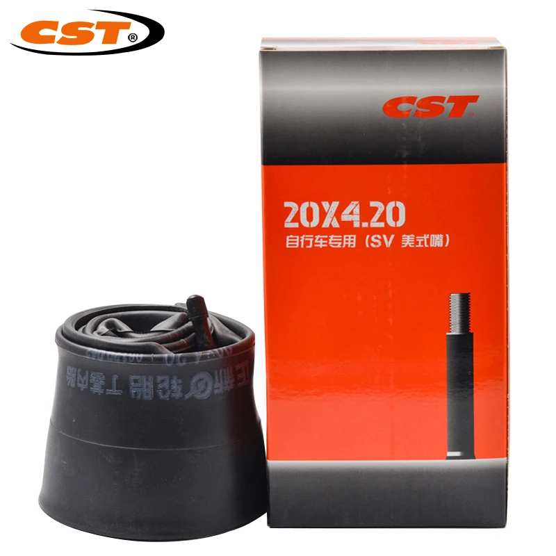

CST 20x4.2 Bicycle Inner Tube SV America Valve Tube for 20 inch 4.0 4.2 Fat Tires BMX MTB Bike Inner Tube Parts 1pc