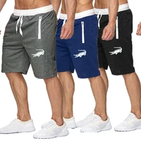 mens summer capris sports shorts loose running training printed solid color casual pants beach pants