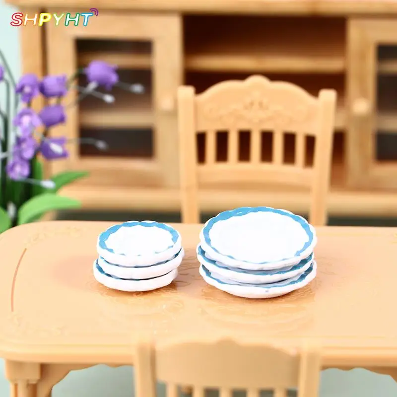 

3Pcs 1:12 Dollhouse Miniature Ceramic Plate Dessert Dish Porcelain Tableware Model Toy for Children Kids Kitchen Furniture Decor