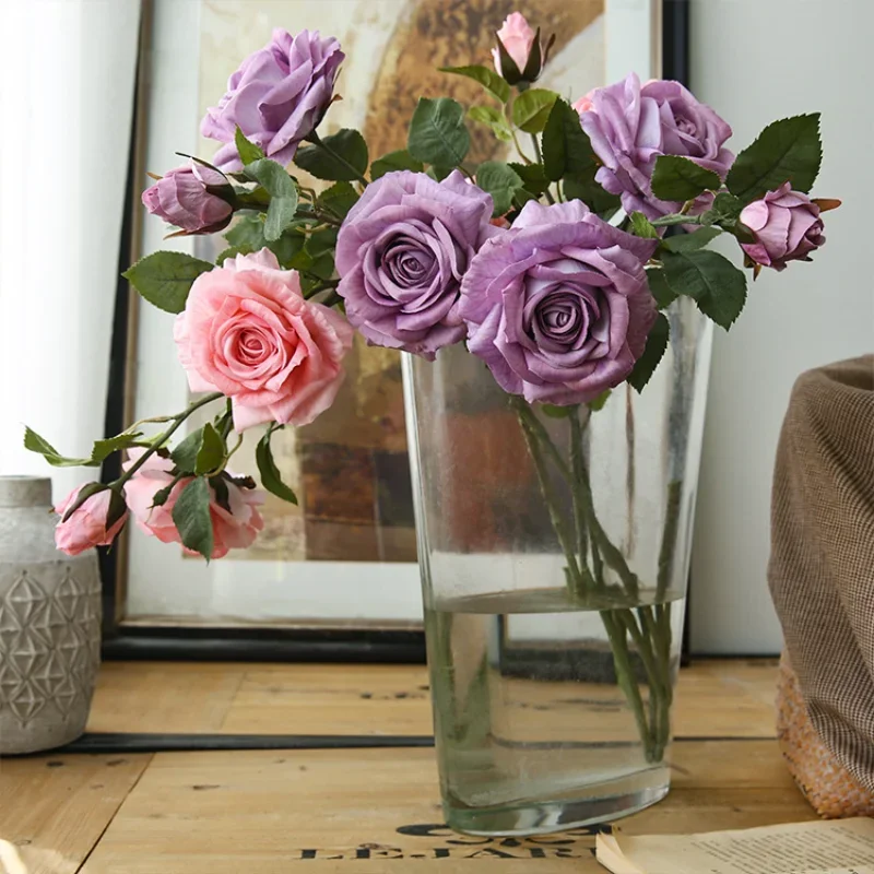 Искусственный цветок с 3 цветами 80 см