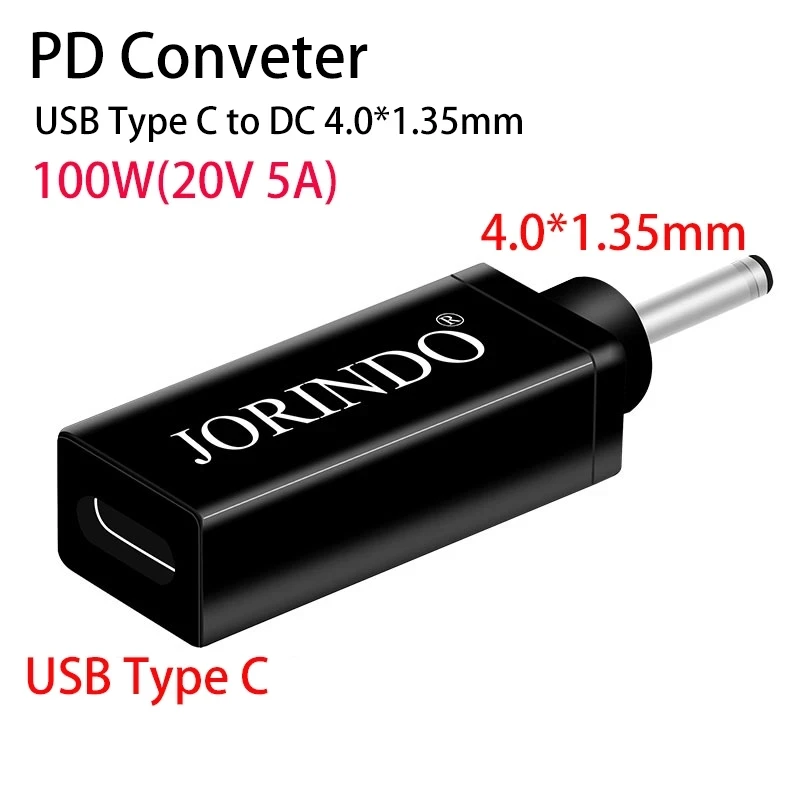 

100 Вт USB Type C мама в DC 4,0*1,35 мм папа PD приманка катушка триггера для ноутбуков Быстрая зарядка конвертер адаптер питания