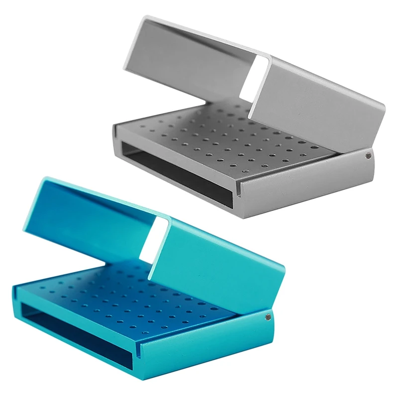 

2X Disinfection Box 58-Hole Aluminum Alloy Bur Box High And Low Speed Mobile Grinding Head Box A & B